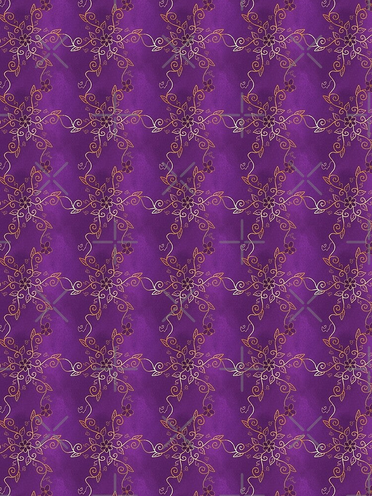 Whimsigoth Purple and Gold Vines by Neon-Harvest