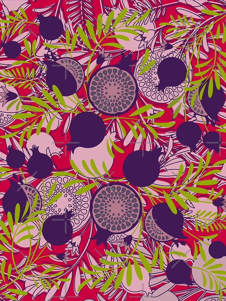 Pomegranate Fruits Graphic Pattern by Kabira77