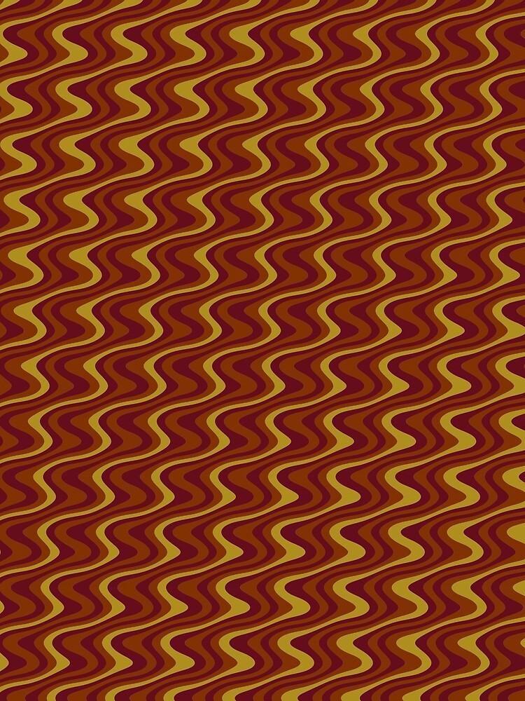 Roast Beef & Mustard - 70's Retro Wobbly Dreamy Stripes by harrizon