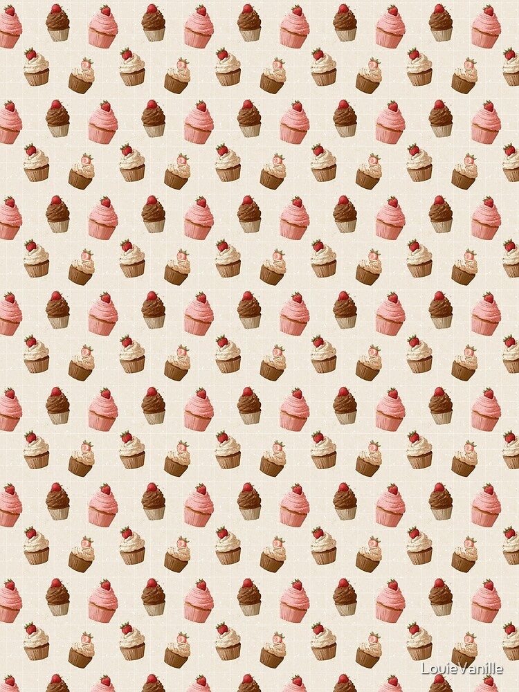 Strawberry Chocolate Cupcake Pattern by LouieVanille