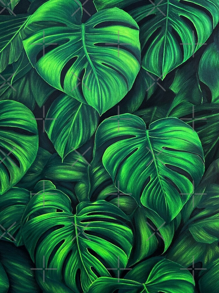 Monstera Leaves – Lush Green Botanical Art by UlaZwolakArt