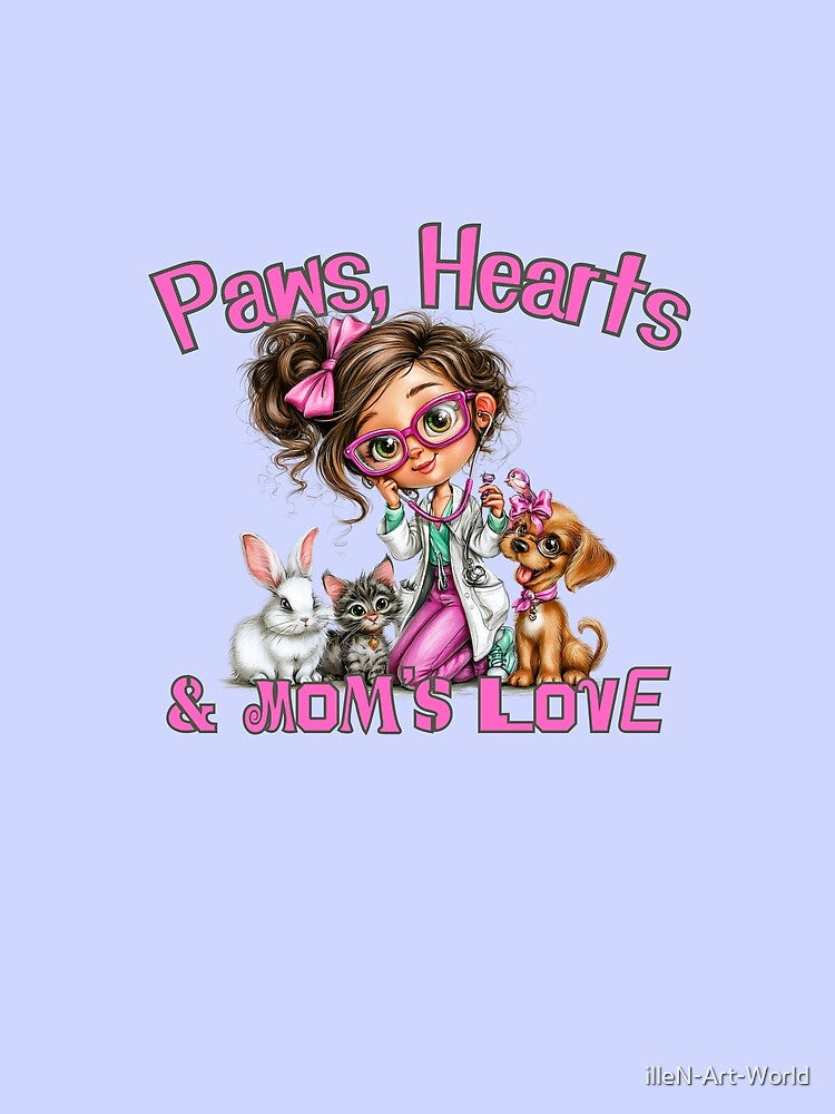 Best Vet Mom Ever - Cute Veterinary Professional with Pets by illeN-Art-World