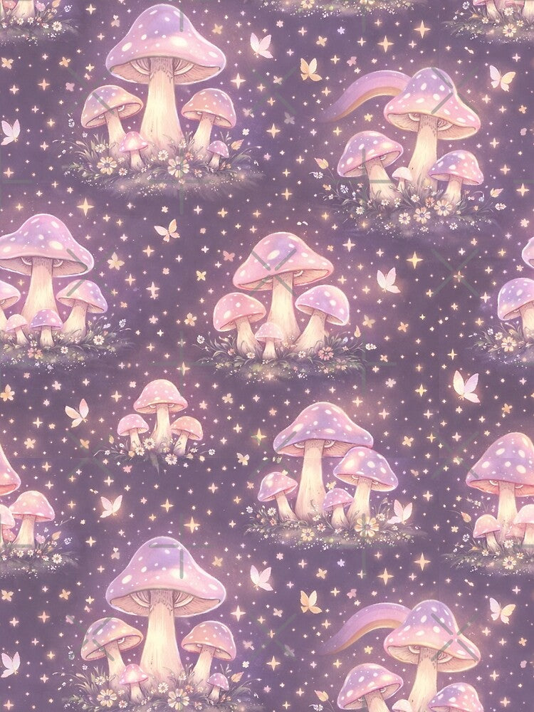 Fairycore Mushroom Garden Pattern – Magical Forest Fantasy Design by Creativeeworld777