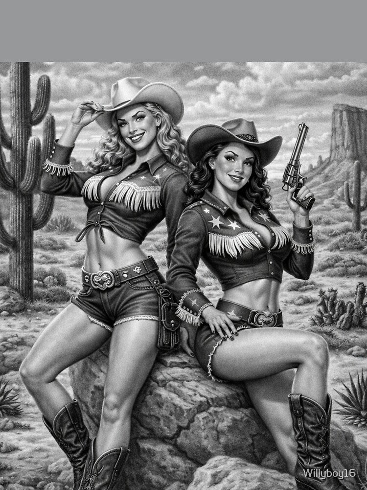 Vintage Western Cowgirls Pinup by Willyboy16