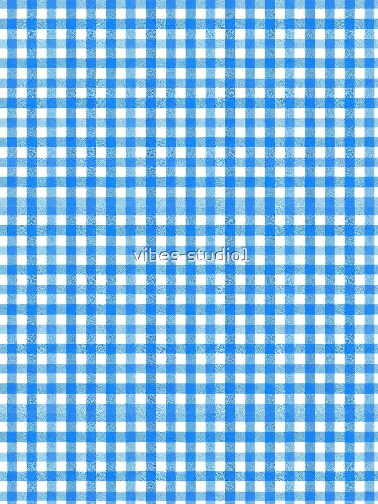 Classic Blue Gingham Check Pattern by vibes-studio1