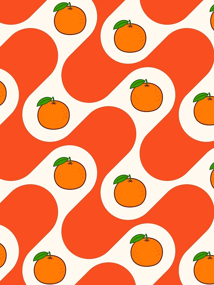Orange retro wave with fruit by BritishDelights