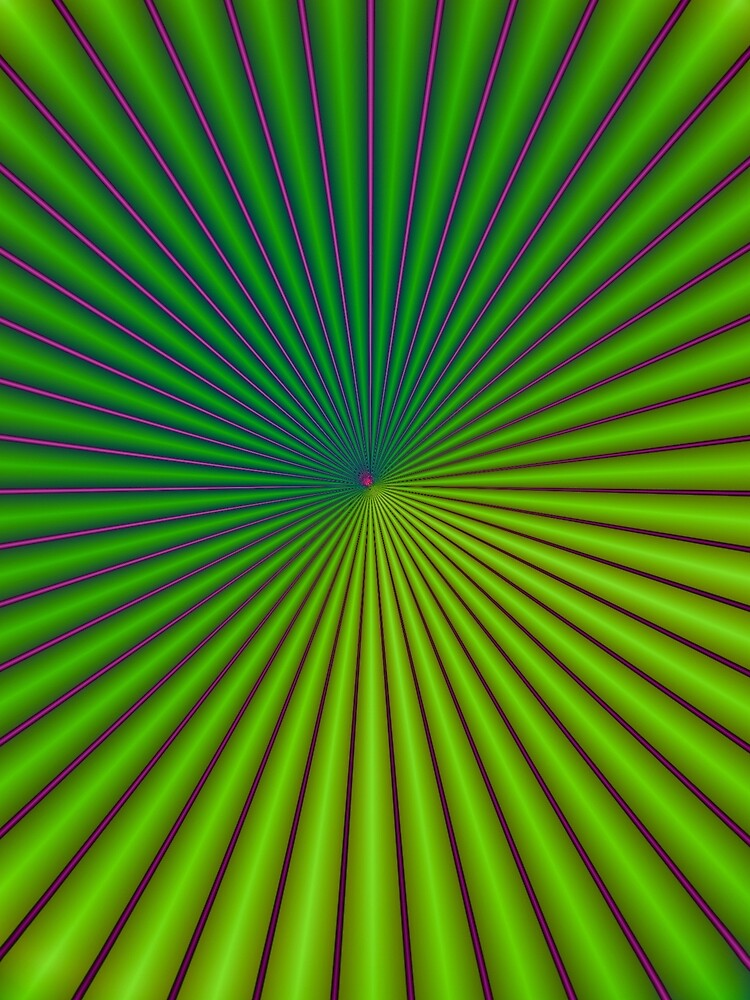 Neon Lime Hypnotic Sunburst Mandala by Happyabstract