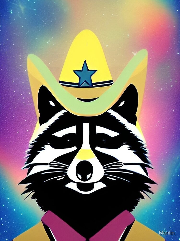 Young cowboy raccoon by Monlin