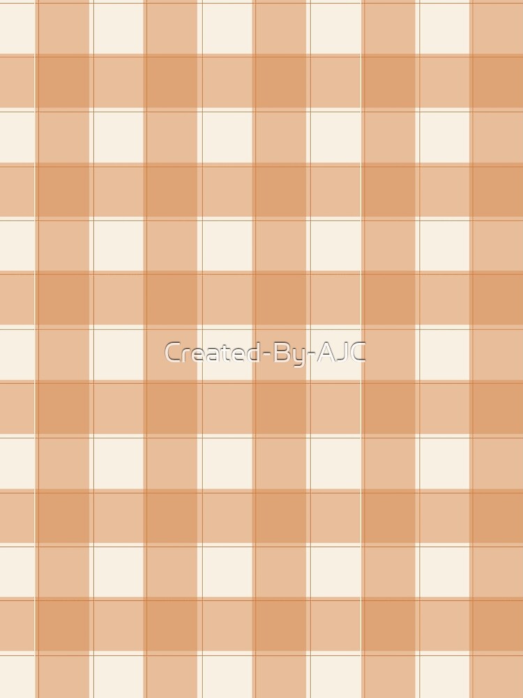 Orange checkered gingham pattern by Rae & Nova