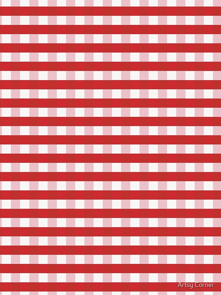 Red Gingham Check Pattern – Classic Picnic Plaid Seamless Design by Artsy Corner