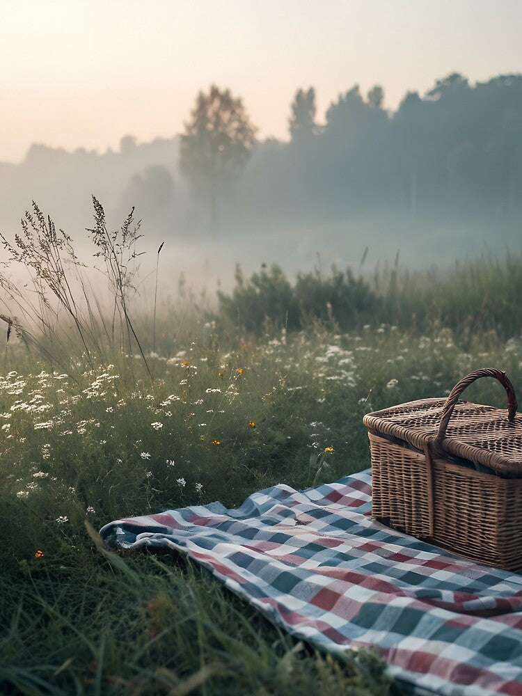 Cottagecore Misty Morning Picnic by Bionson Art