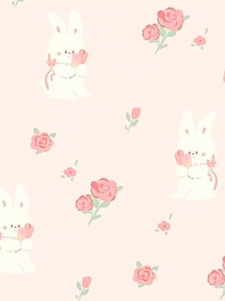 Coquette floral and bunny pattern by Pixiedrop