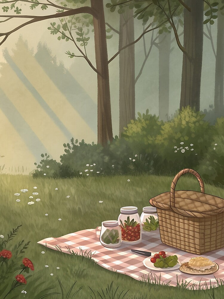 Cottagecore Forest Edge Picnic by Bionson Art