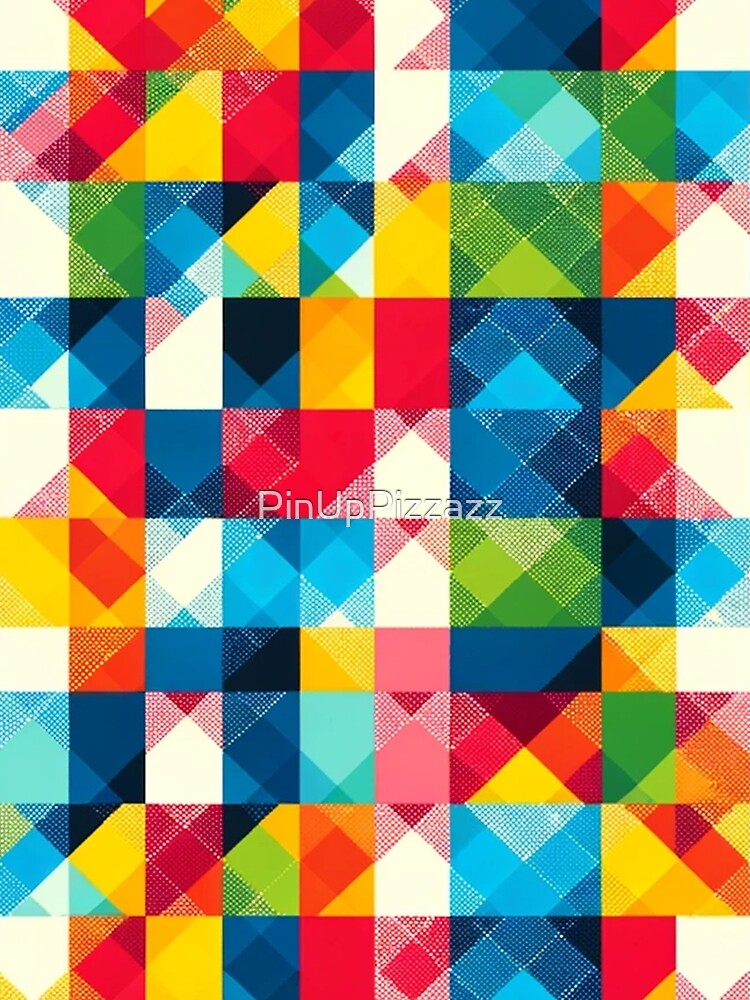 Multi-Colored Gingham Print Pattern by PinUpPizzazz