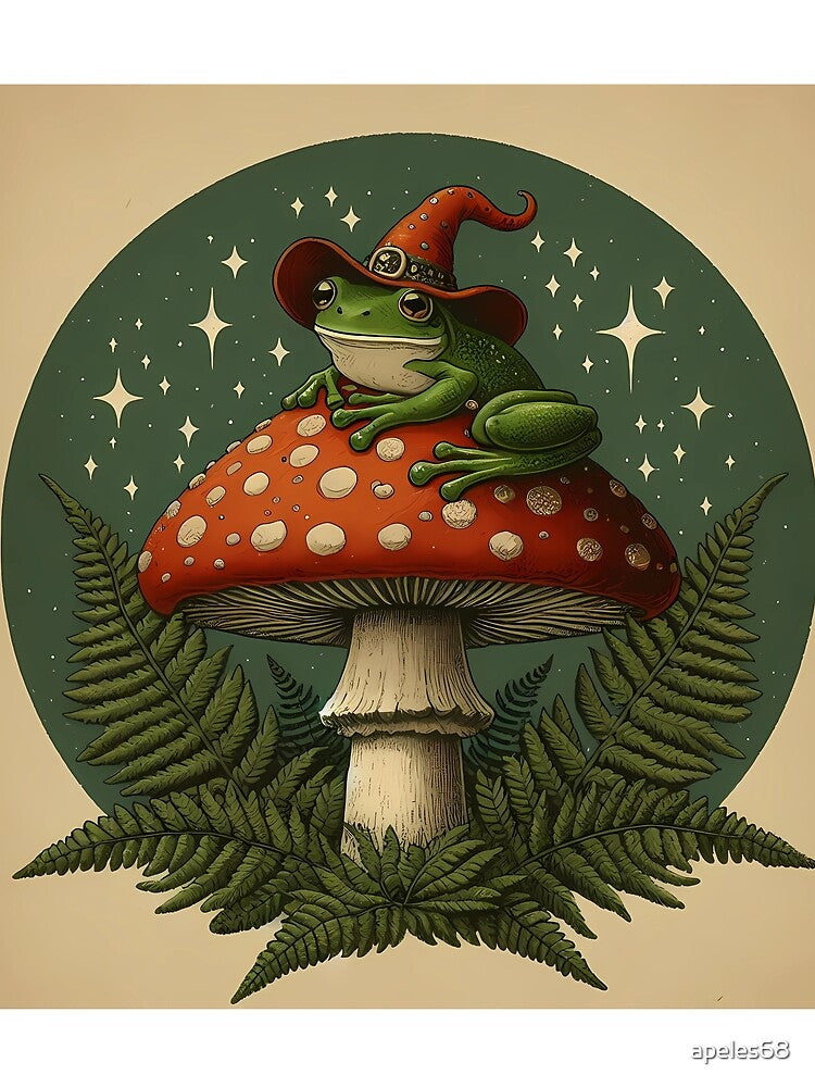 Vintage Wizard Frog on Toadstool by apeles68