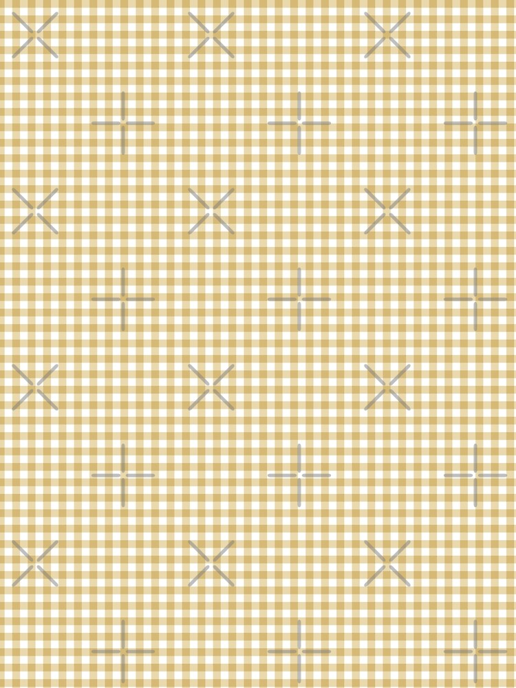 Classic Checkerboard Grid Checkered Gingham In Soft Mustard Yellow by EliveraDesigns