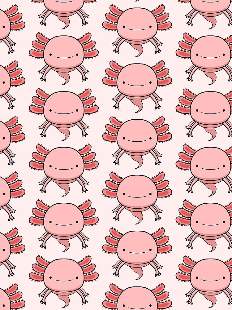 Cute Axolotl Pattern Kawaii by Delightfully Cynical