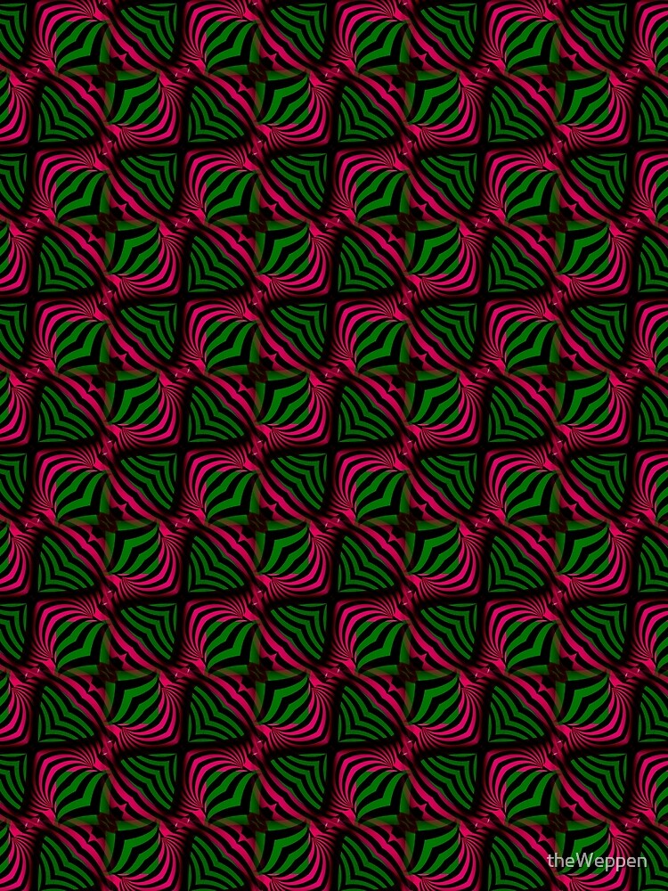 Neon Zebra Stripes Pattern Trippy Dark Green Pink by theWeppen