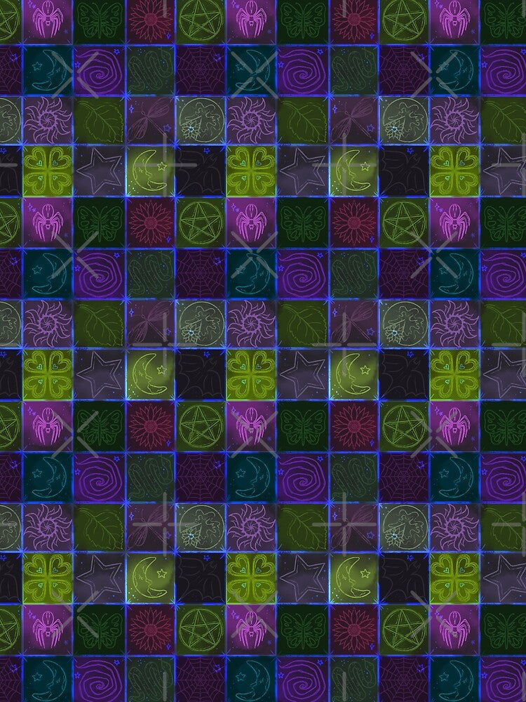 Whimsigoth Garden Tiles - Spirit Blue by Neon-Harvest