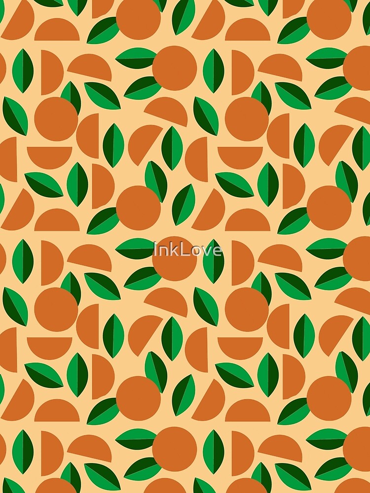 Minimalistic retro graphic pattern oranges by InkLove