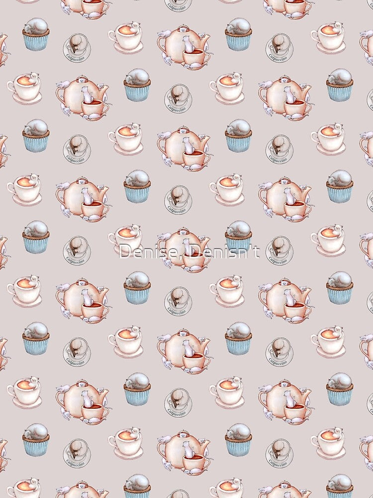 Kawaii breakfast cats pack - Coffee and tea time cats by Denise, Denisn't