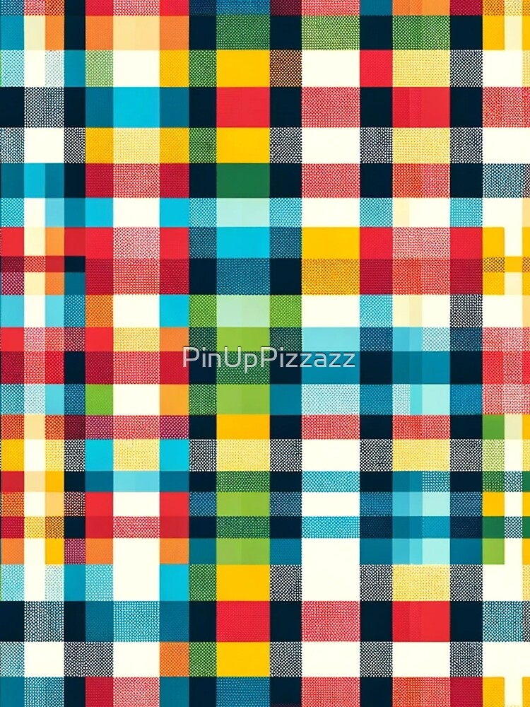 Multi-Colored Checkered Print Pattern by PinUpPizzazz