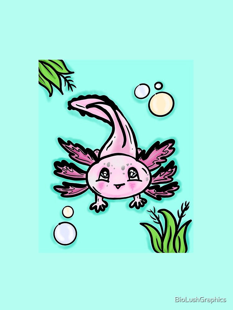 Underwater Axolotl in Pink by BioLushGraphics