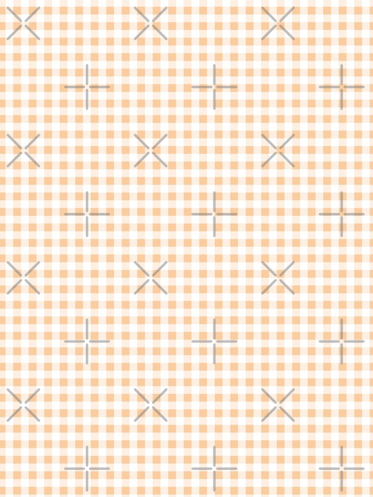 Gingham Pattern Pastel Peach White by Pinkdeer Designs