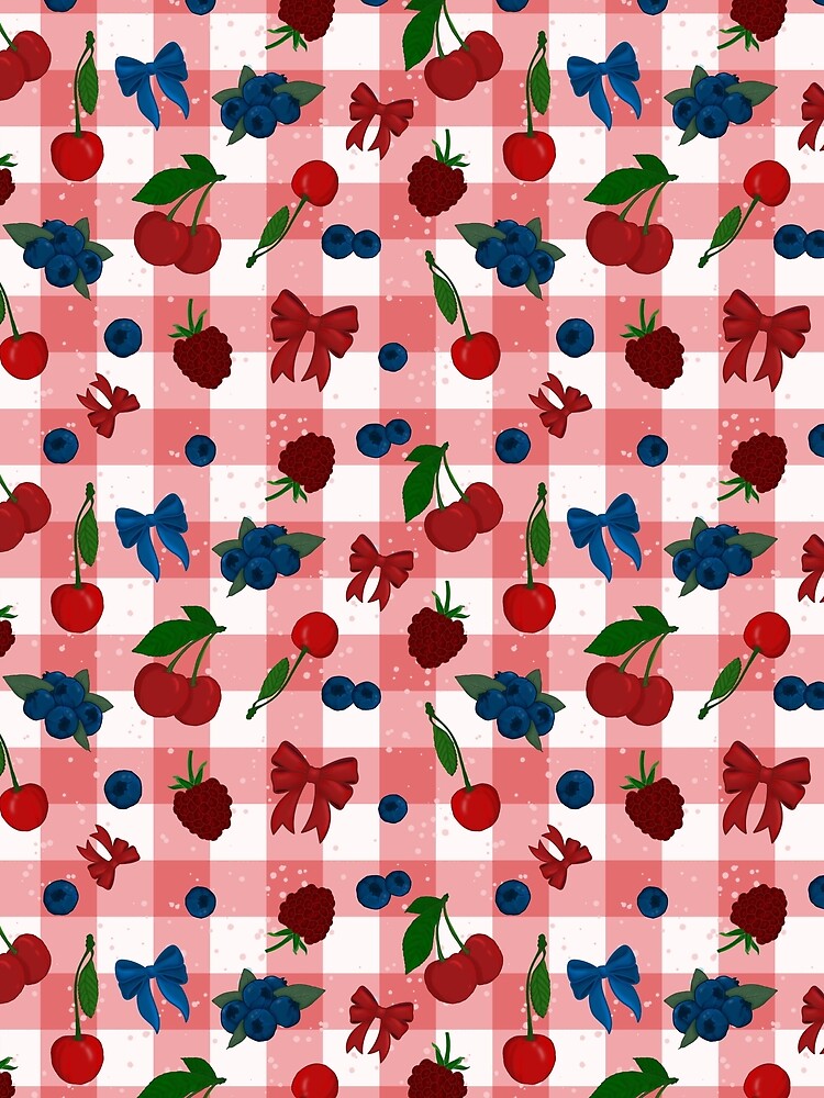 Rosy Pink Picnic Berries and Bows by Pinecone Place