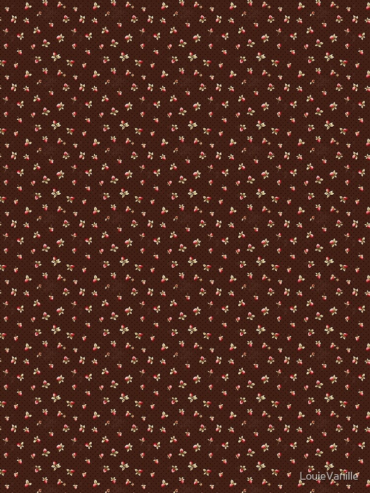 Strawberry Dark Brown Polka Dot Pattern by LouieVanille