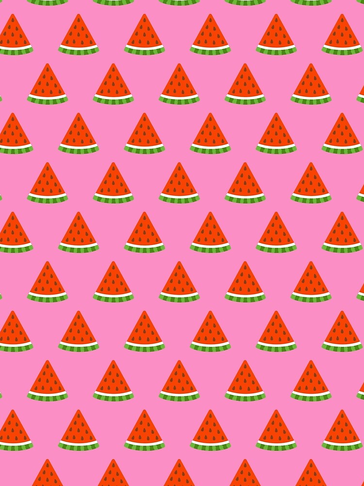 Watermelon Pink Fruit Pattern by Kusaka.art