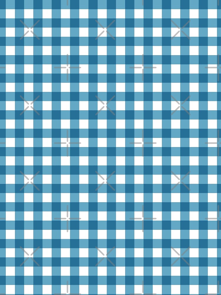 Fresh Light Blue Turquoise Gingham Checkered Pattern by velvetearth
