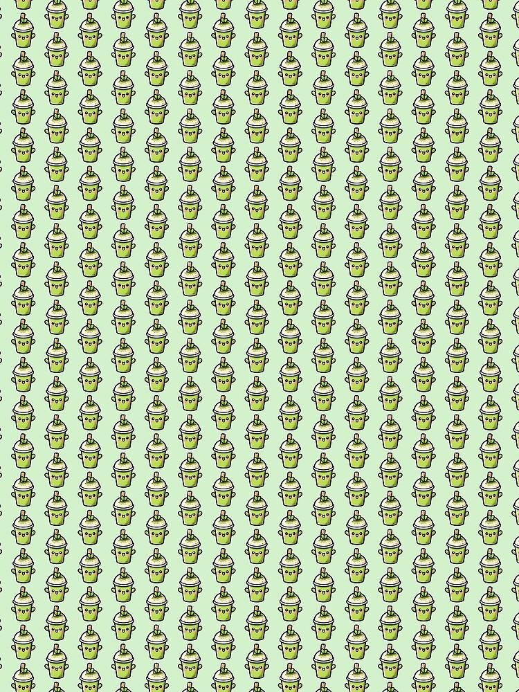 Cute Matcha Latte Kawaii Drink by peanutbutterdesigns