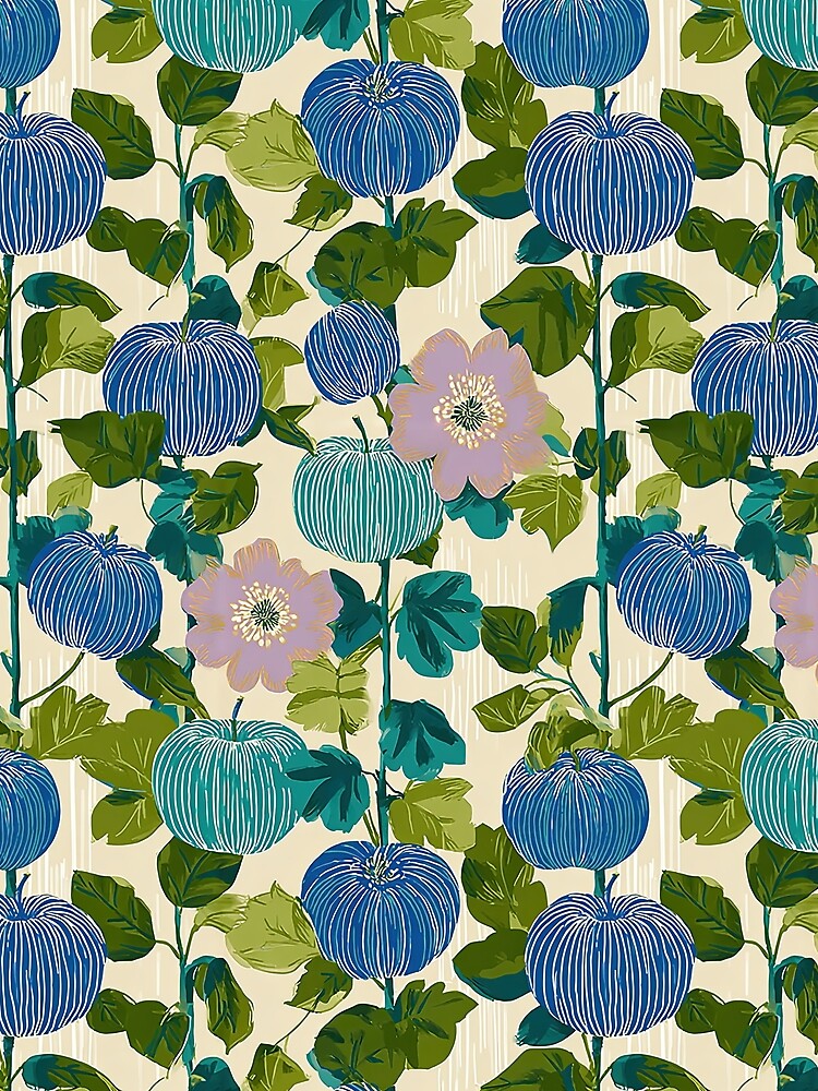 Colorful Botanical Fruit and Floral Pattern 4 by Kybruno's Creations