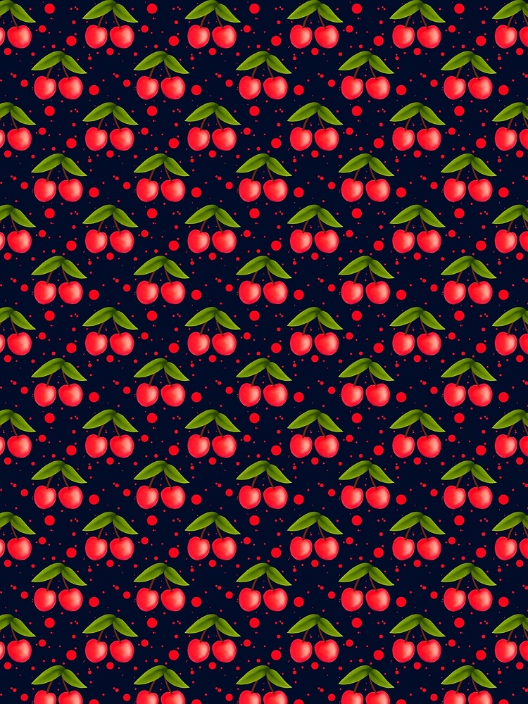 Cherries and Dots Blue by MegBailes