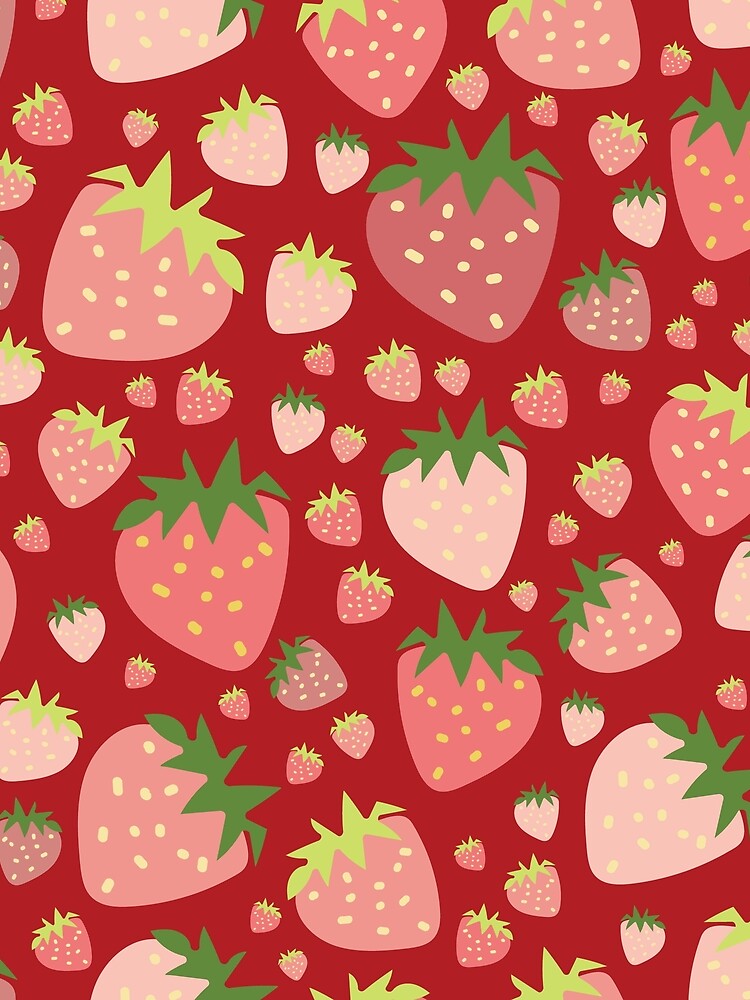 vector hand drawn strawberries, seamless pattern by 137Lanternes