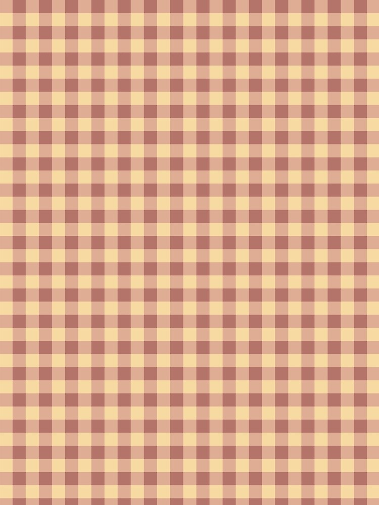 Dusty Rose Gingham Pattern | Terracotta and Cream Plaid | Retro Neutral Checkered Grid | Boho Earthy Picnic Aesthetic | Minimalist Rosewood Plaid Grid | Vintage Muted Checkerboard by VivaFy
