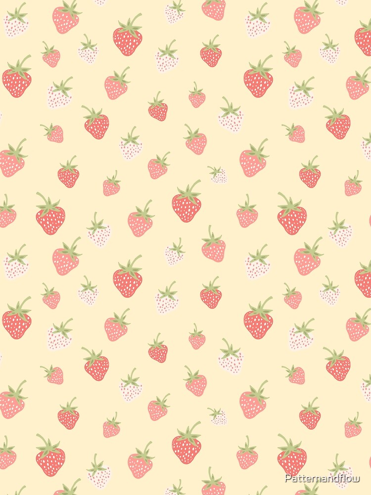 Strawberry Yellow Summer Berry Scatter by Patternandflow
