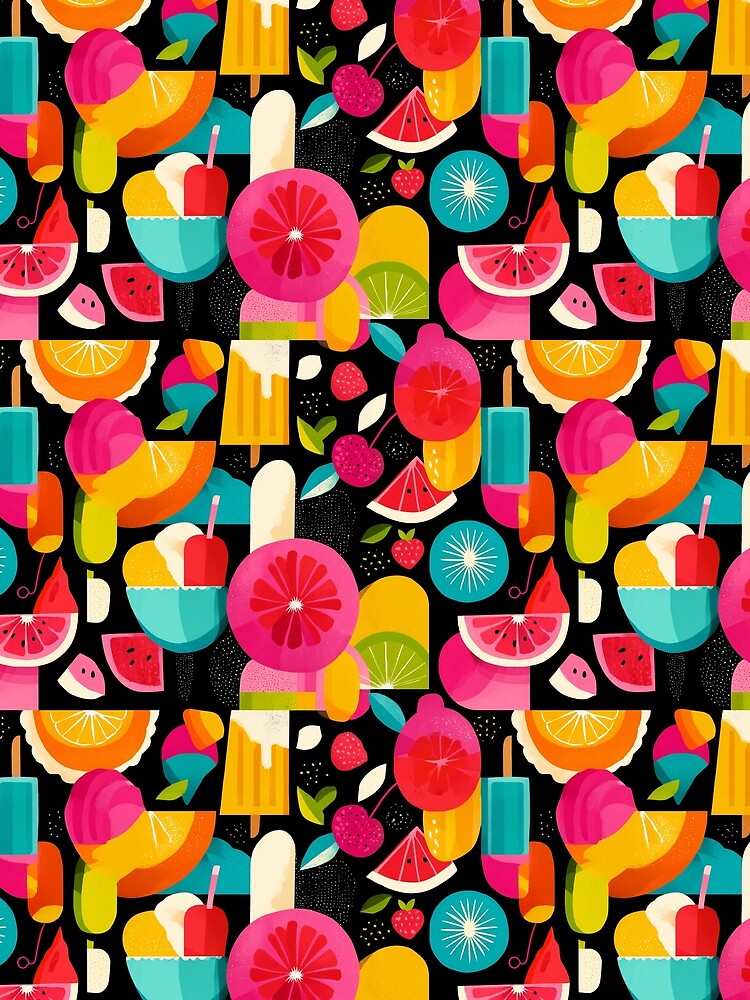 Retro pattern - Fruit by sheprint