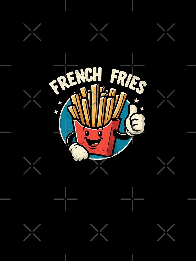 Retro Vintage Kawaii French Fries - Cute Smiling Fast Food Art by Zoo-Moo