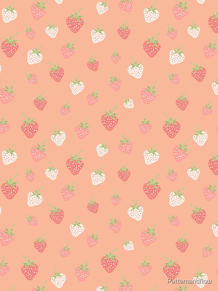 Strawberry Peach Summer Berry Scatter by Patternandflow