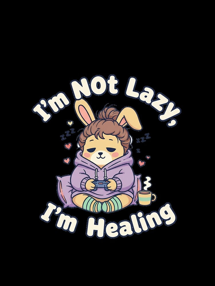 I'm Not Lazy I'm Healing Bunny Gamer Quote by PunchDrop