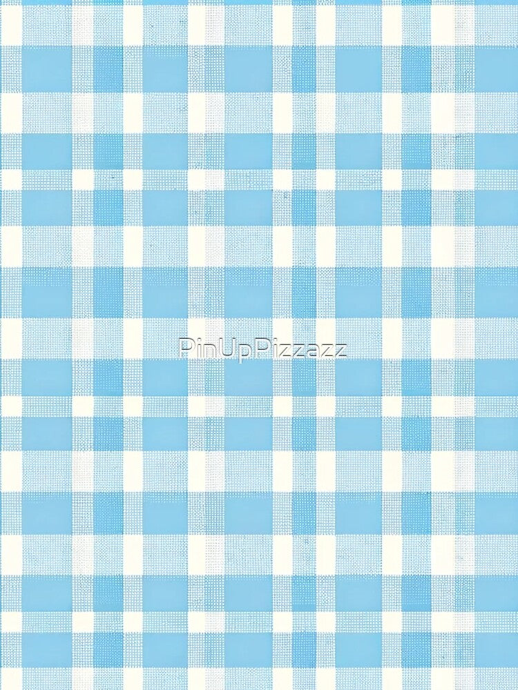 Blue Gingham Print Pattern by PinUpPizzazz