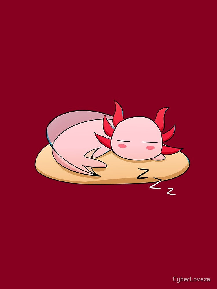 Cute Sleeping Axolotl by CyberLoveza