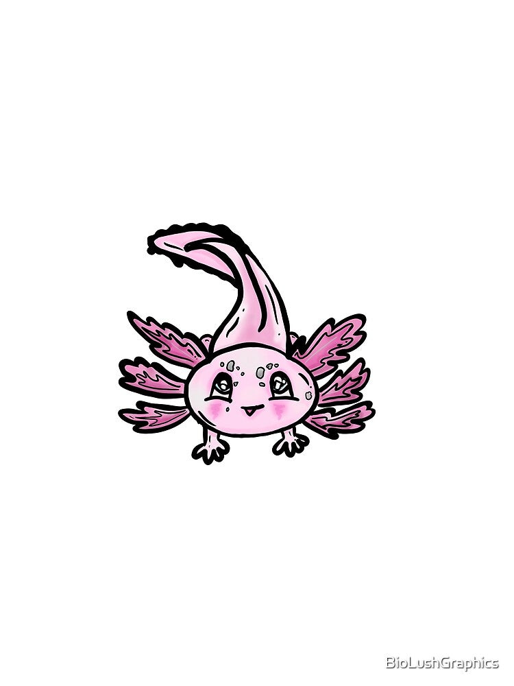 Pink Axolotl Full Body by BioLushGraphics