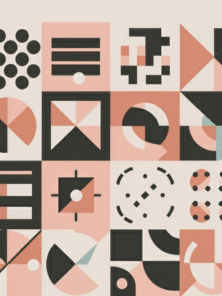Memphis Style 80's Abstract Geometric Shaped Retro Art Tile by CraftedRealm