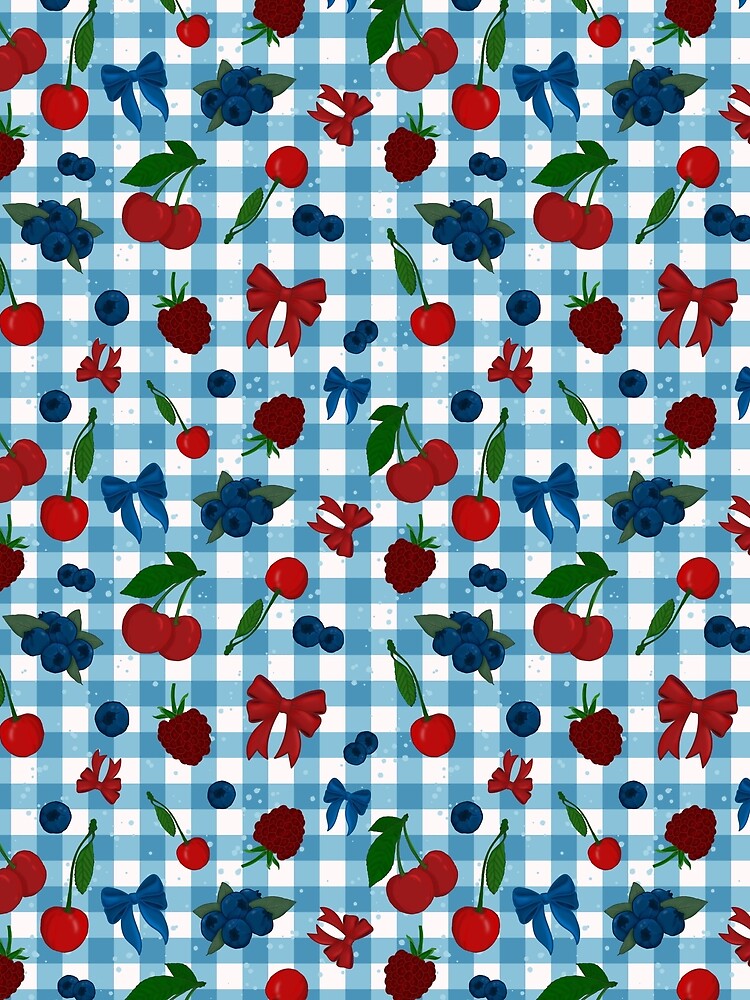 Light Blue Picnic Berries and Bows by Pinecone Place