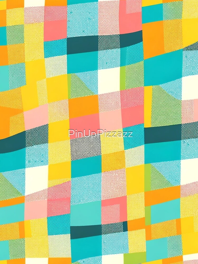 Summer Color Inspired Checkered Print Pattern by PinUpPizzazz