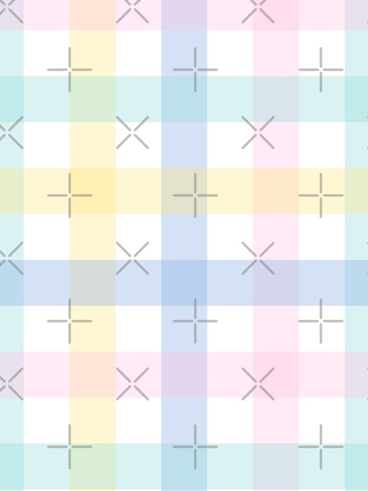 Gingham Jumbo Pastel Blue Green Yellow Pink by Pinkdeer Designs