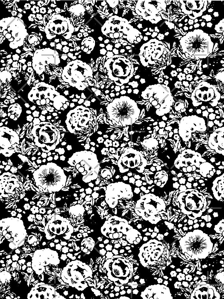 Dark Gothic Rose Garden Floral Pattern by rawpetal